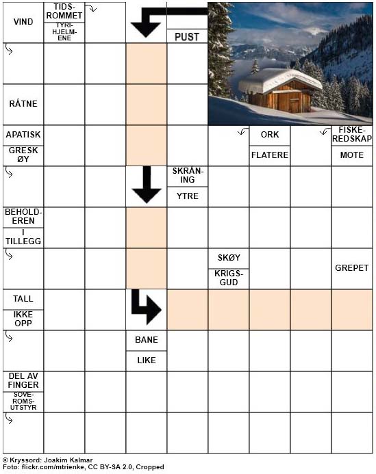 Dagens kryssord – 1. Desember – 2018