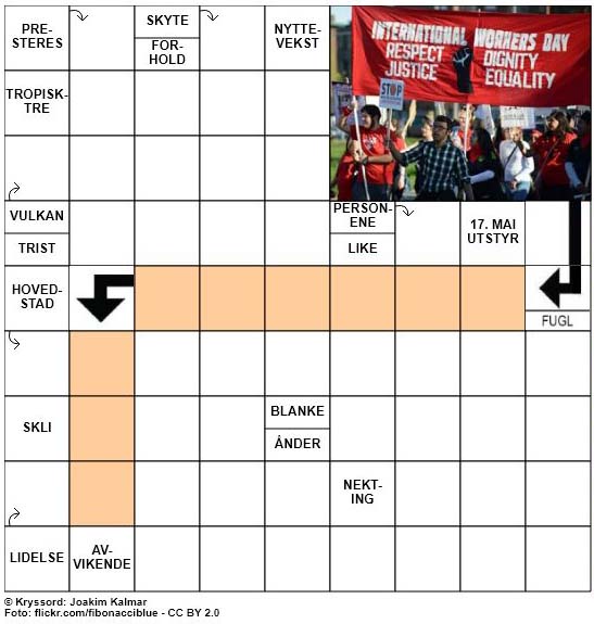 Dagens kryssord - 1. Mai- 2018