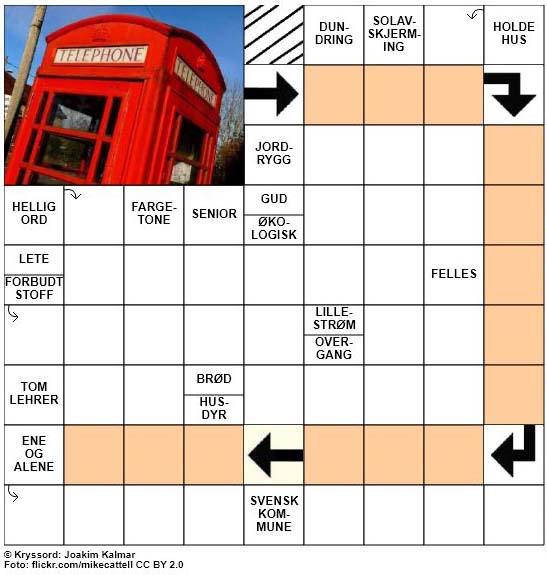 Dagens kryssord - 13. Oktober - 2017