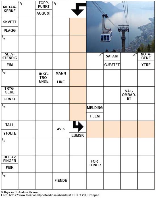 Dagens kryssord – 15. Februar – 2019