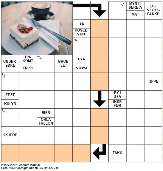 Dagens kryssord - 15. September - 2017