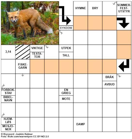 Dagens kryssord - 16. September - 2017