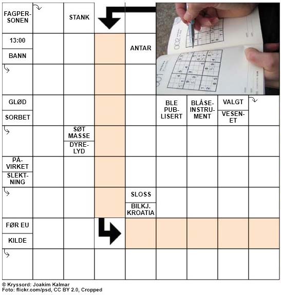 Dagens kryssord – 17. Oktober – 2018