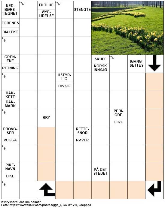 Dagens kryssord – 2. Mars – 2019