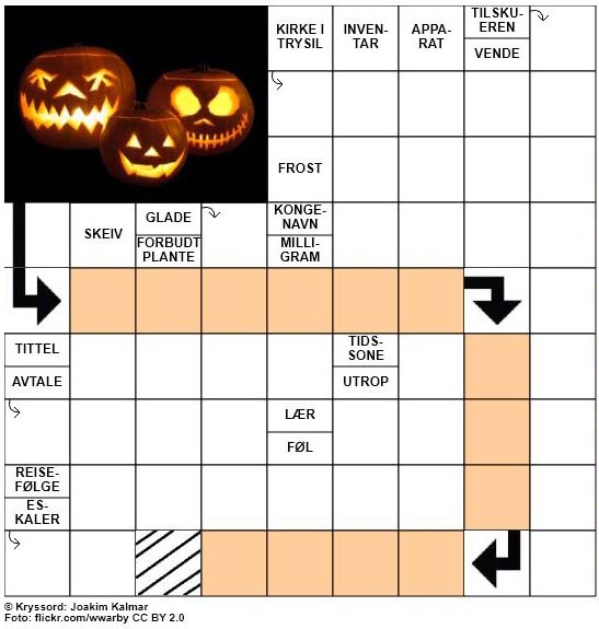 Dagens kryssord - 26. Oktober - 2017