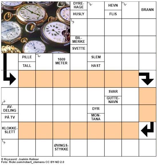 Dagens kryssord - 3. Oktober - 2017
