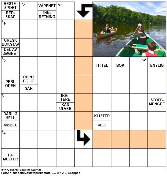 Dagens kryssord - 9. Juli - 2018