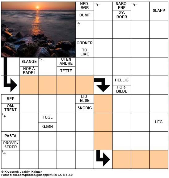 Sommerkryssord nr. 17 - 19.juni - 2017