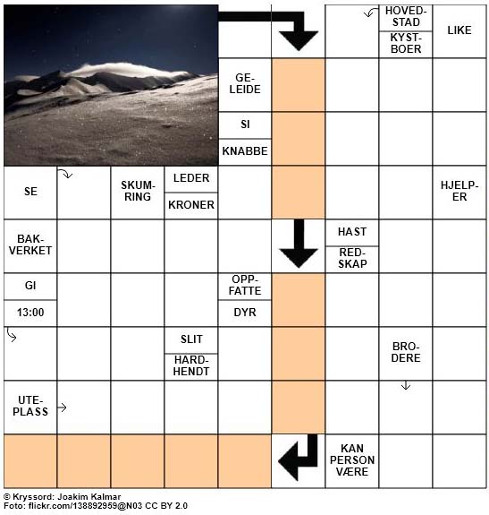 Sommerkryssord nr. 69 - 10. August - 2017