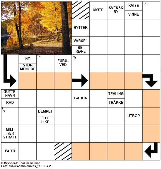 Sommerkryssord nr. 77 - 18. August - 2017