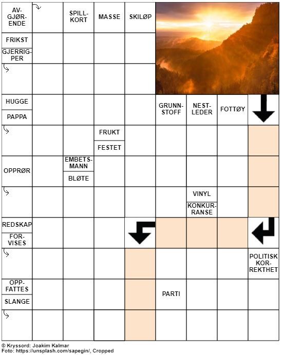 Dagens kryssord – 17. Juli – 2019