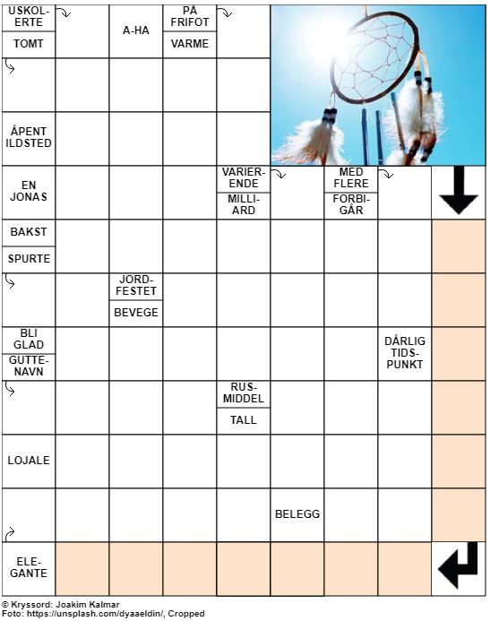 Dagens kryssord – 22. Juni – 2019