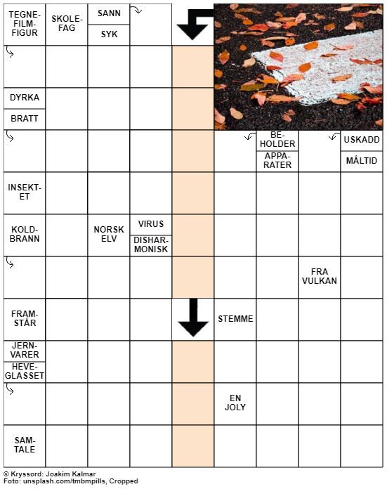 Dagens kryssord – 1. Oktober – 2019