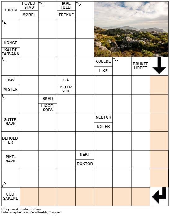 Dagens kryssord – 26. September – 2019