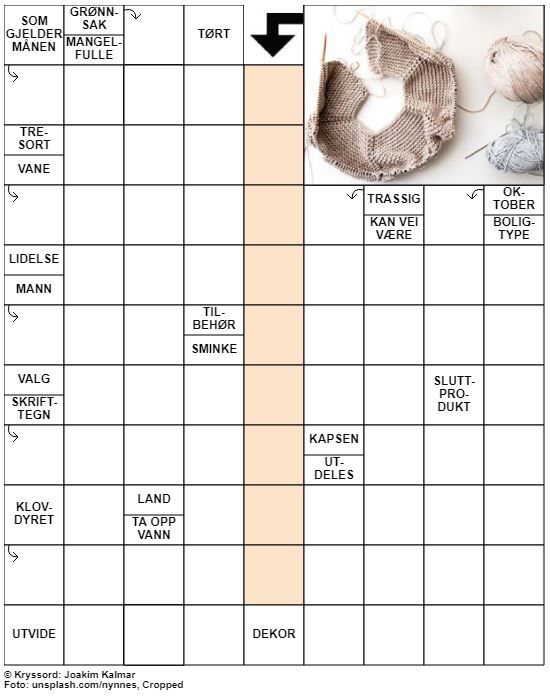 Dagens kryssord – 16. Oktober – 2019