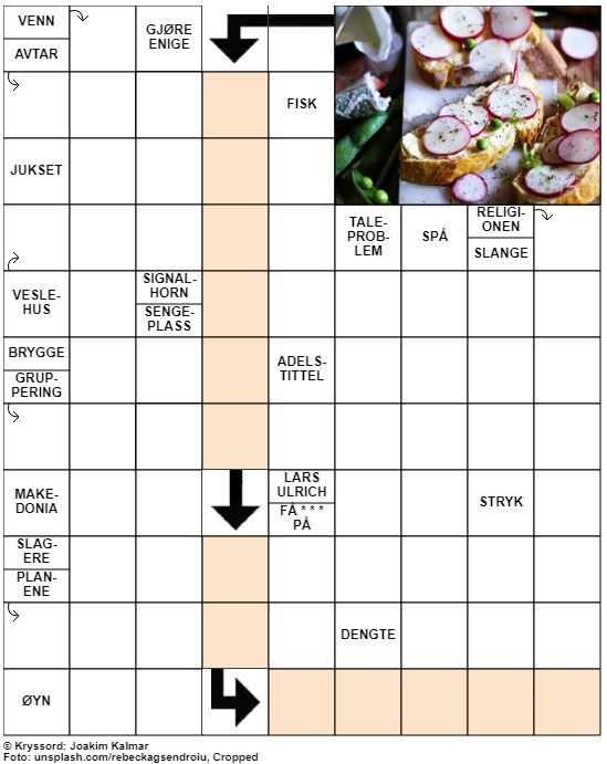 Dagens kryssord – 18. Oktober – 2019