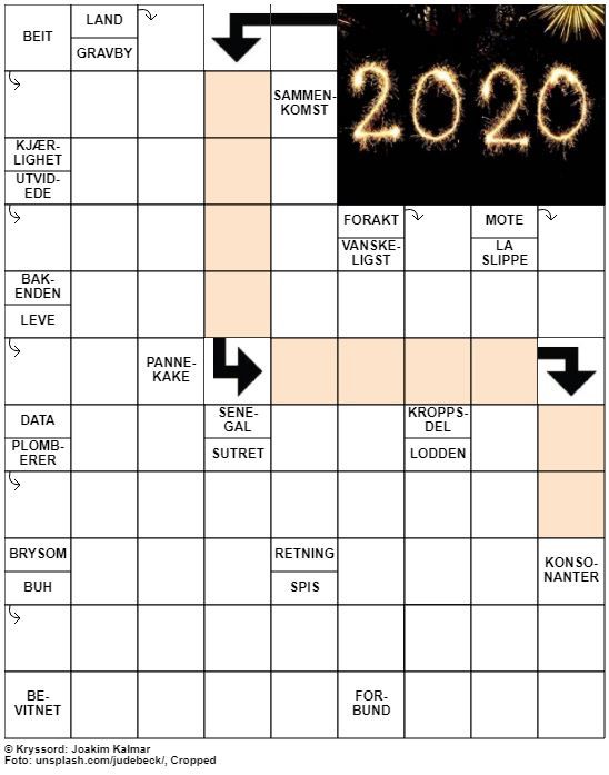 Dagens kryssord – 31. Desember – 2019