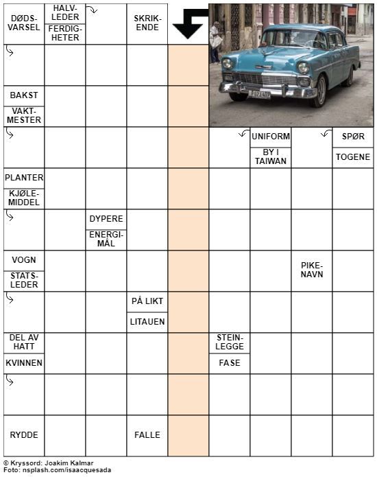 Dagens kryssord – 15. Juli - 2021