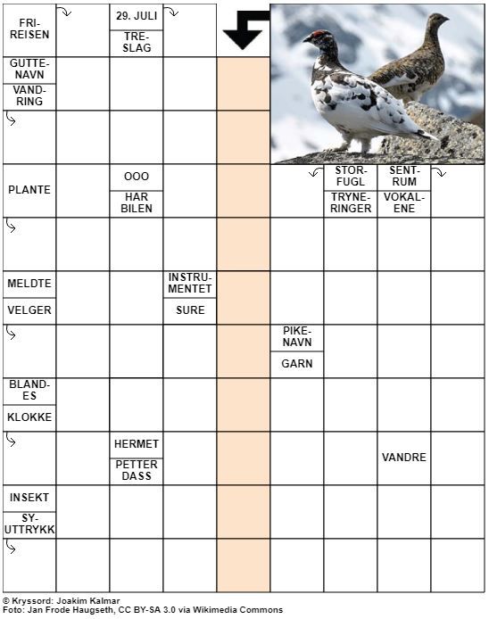 Dagens kryssord – 5. August - 2021