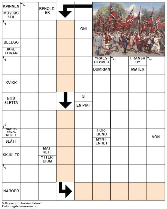 Dagens kryssord – 17. Mai- 2021