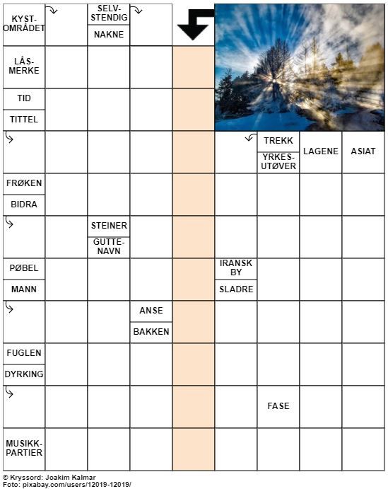 Dagens kryssord – 13. Januar - 2023