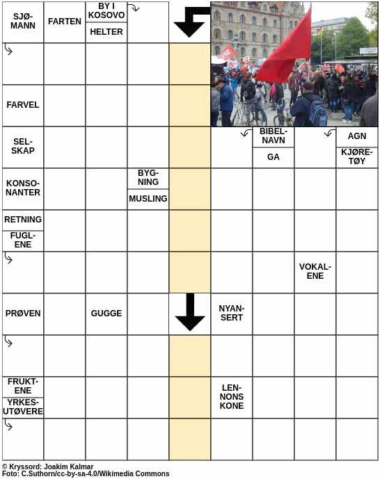 Dagens kryssord – 1. Mai - 2023