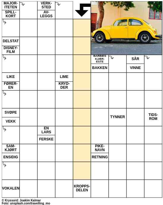 Dagens kryssord – 13. August - 2023