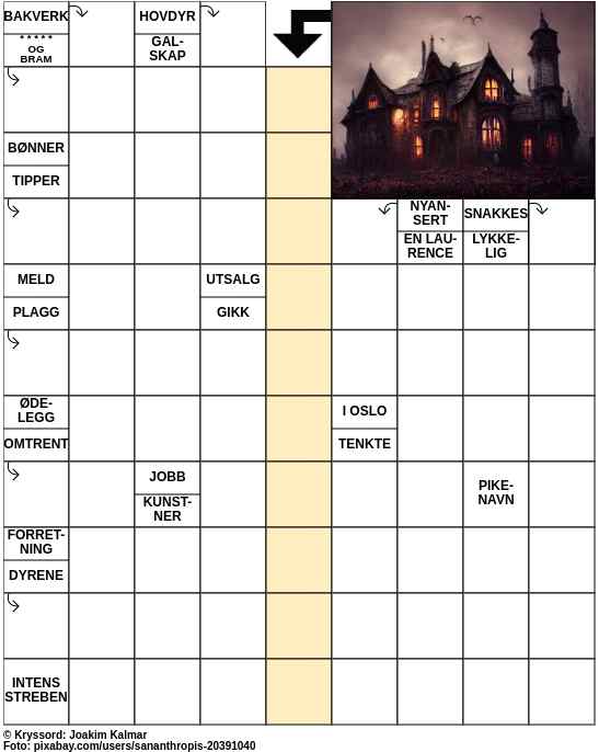 Dagens kryssord – 26. Oktober - 2023