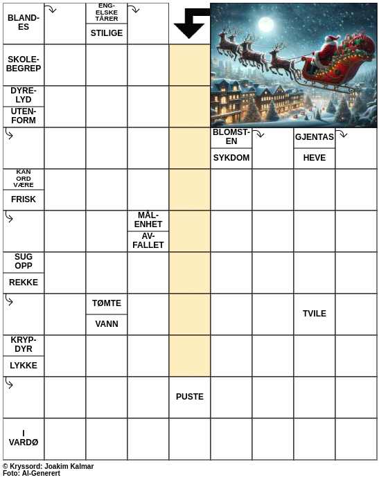 Dagens kryssord – 28. Desember - 2023
