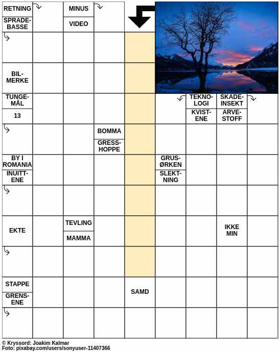 Dagens kryssord – 5. Januar - 2024