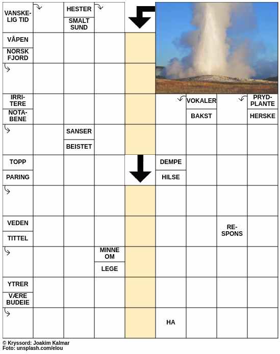 Dagens kryssord – 19. April - 2024