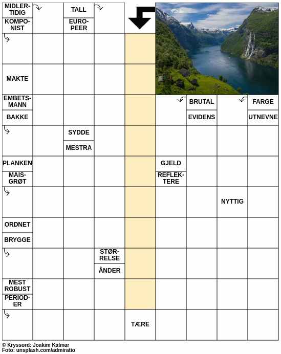 Dagens kryssord – 15. Juni - 2024