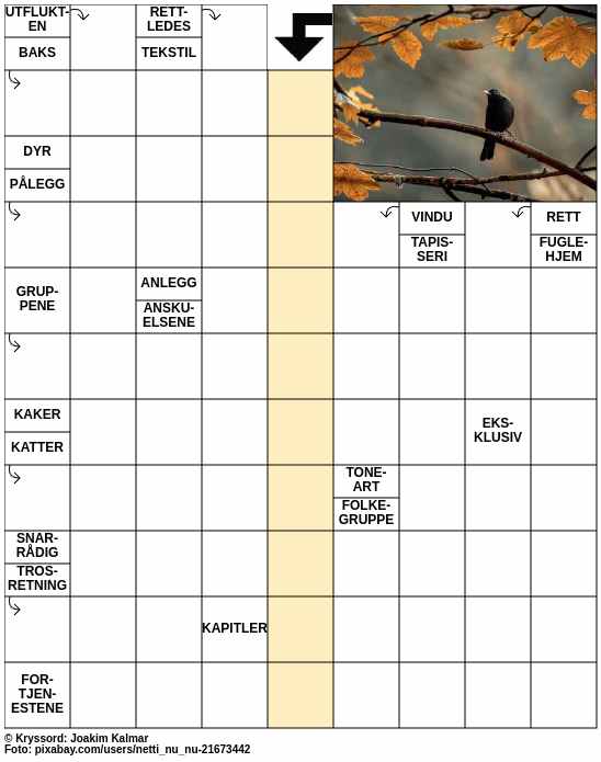 Dagens kryssord – 16. September - 2024