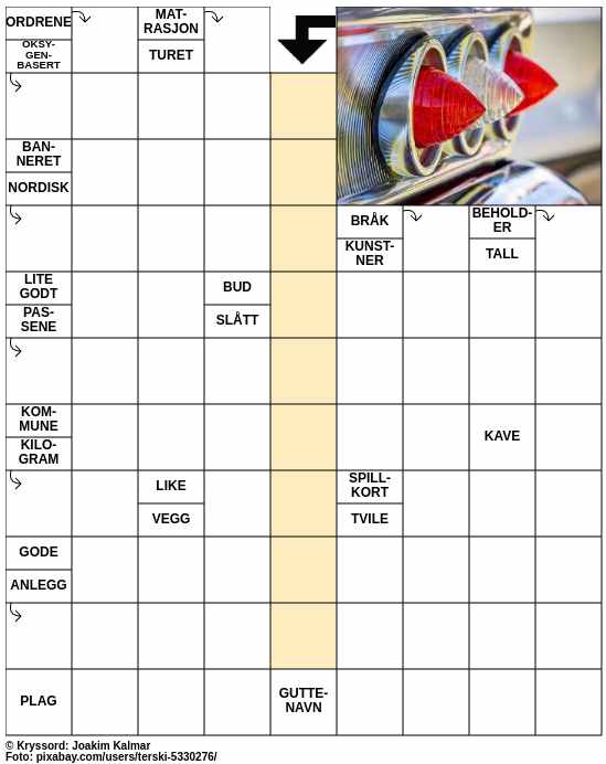 Dagens kryssord – 8. September - 2024