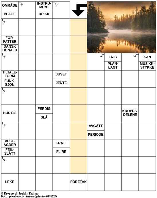 Dagens kryssord – 1. November - 2024
