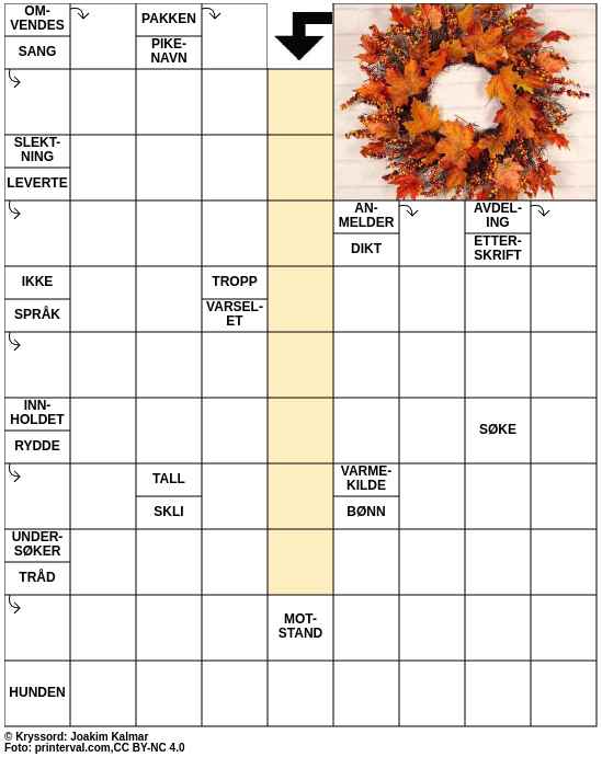 Dagens kryssord – 11. Oktober - 2024