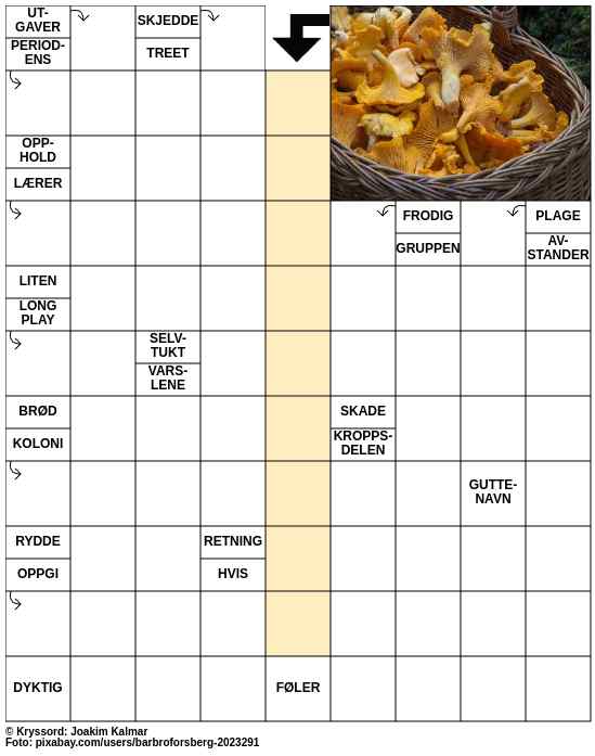 Dagens kryssord – 23. Oktober - 2024