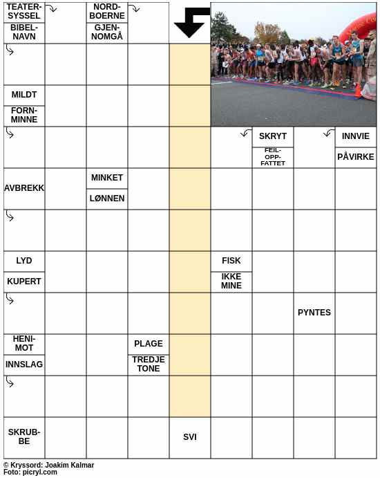 Dagens kryssord – 9. November - 2024
