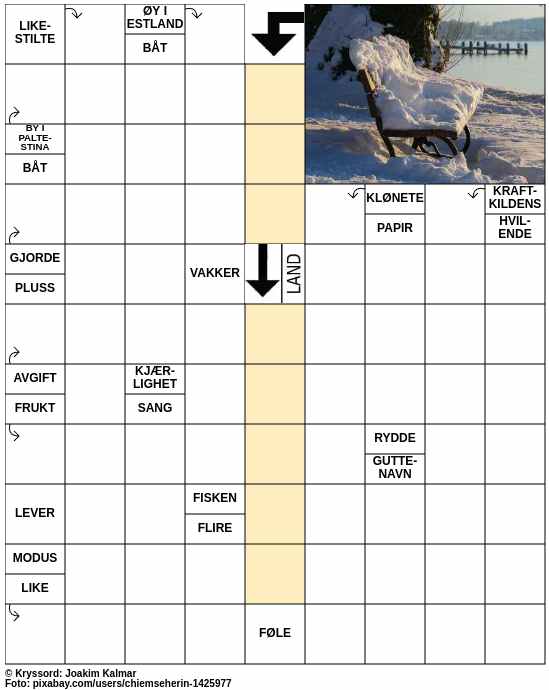 Dagens kryssord – 18. Januar - 2025