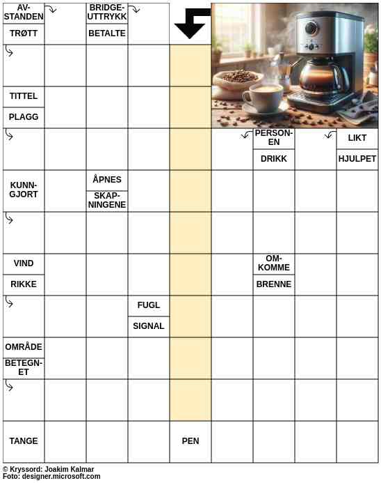 Dagens kryssord – 13. Mars - 2025