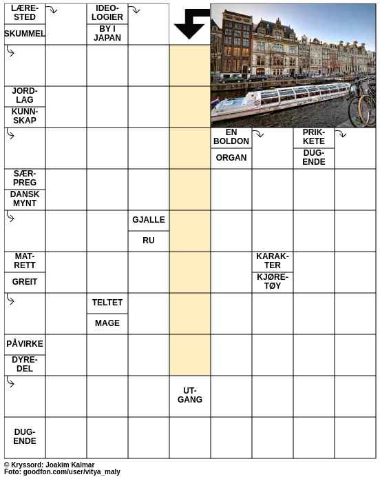 Dagens kryssord – 20. Mars - 2025