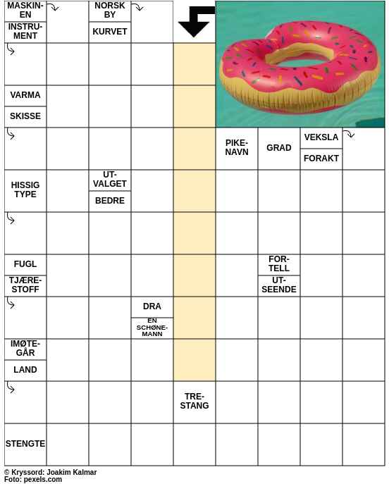 Dagens kryssord – 5. Juni - 2025
