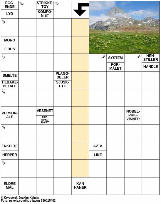Dagens kryssord – 8. Juli - 2025