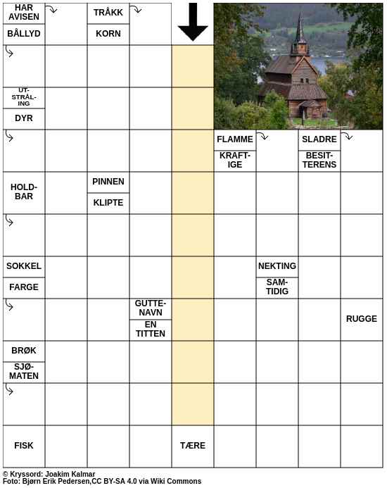 Dagens kryssord – 15. September - 2025