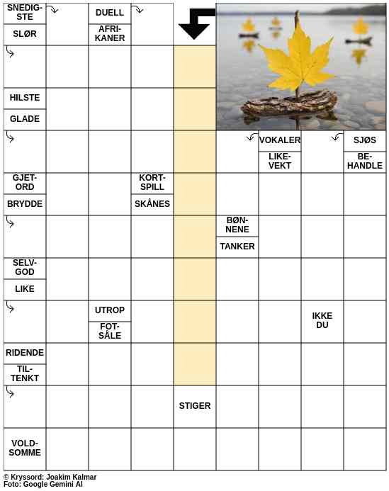 Dagens kryssord – 23. September - 2025