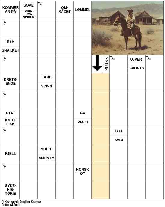 Dagens kryssord – 9. Oktober - 2025