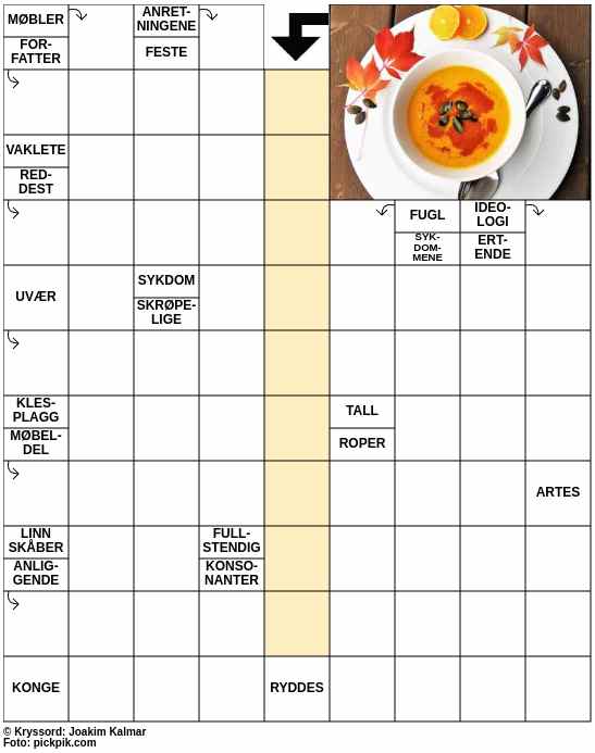 Dagens kryssord – 18. Oktober - 2025
