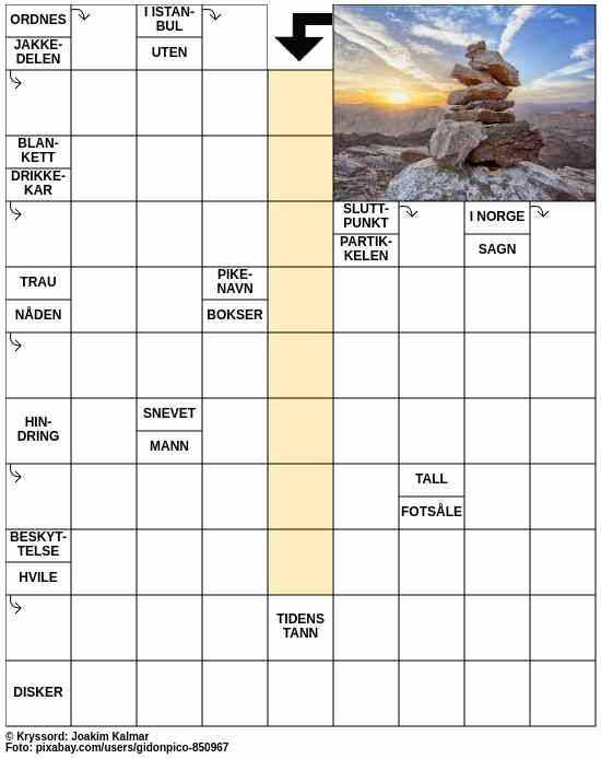 Dagens kryssord – 9. November - 2025