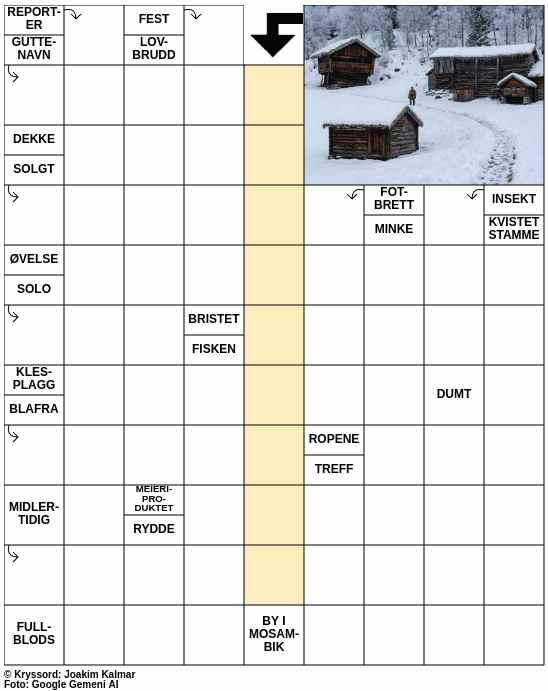 Dagens kryssord – 7. Januar - 2026