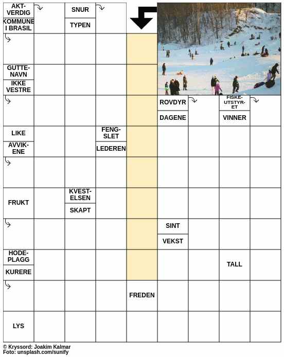 Dagens kryssord – 18. Januar - 2026